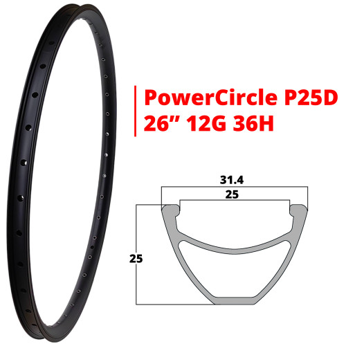 Обод двойной PowerCircle P25D с пистонами 12G 26"