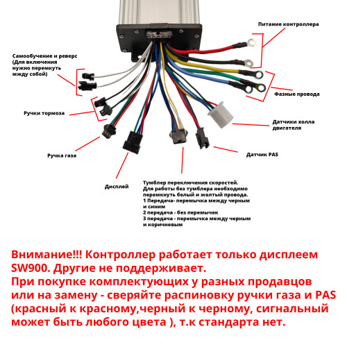 Контроллер электровелосипеда SR 1000W (48V 40А)